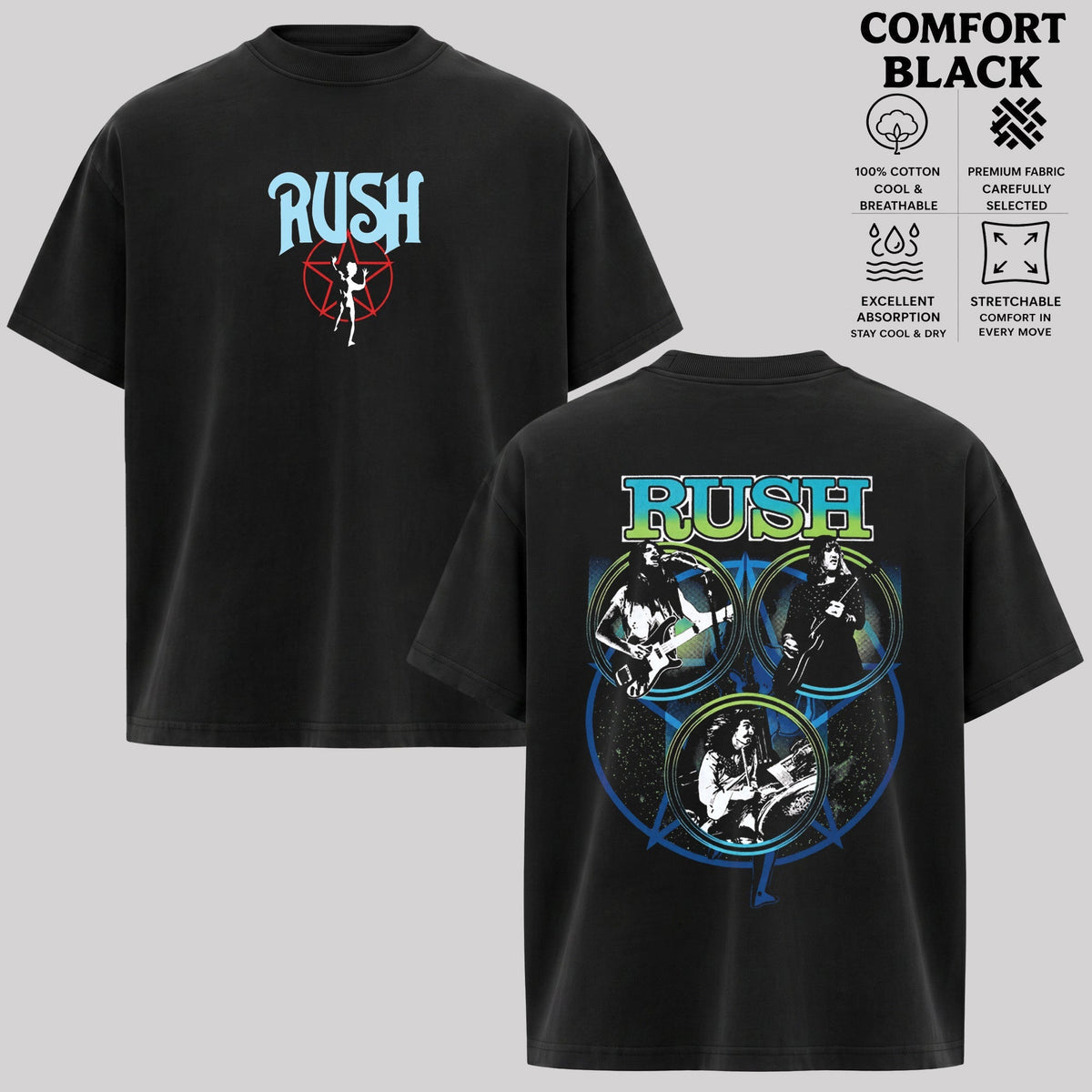 Rush Classic Rock Graphic Tee & Hoodie