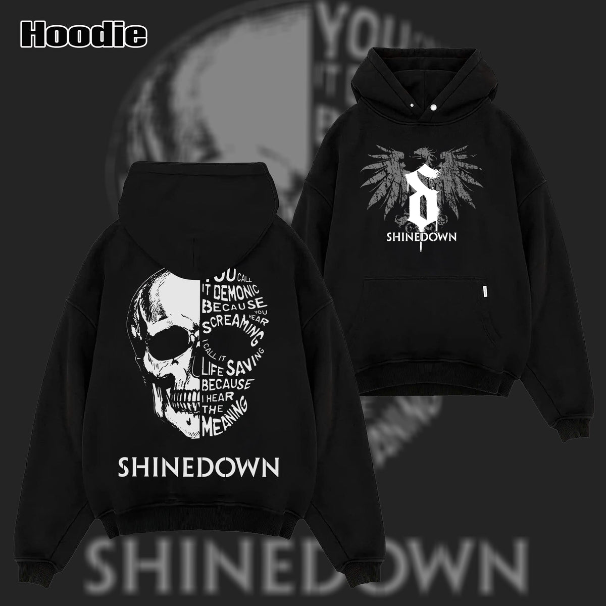 Vintage Shinedown Skull T Shirt & Hoodie