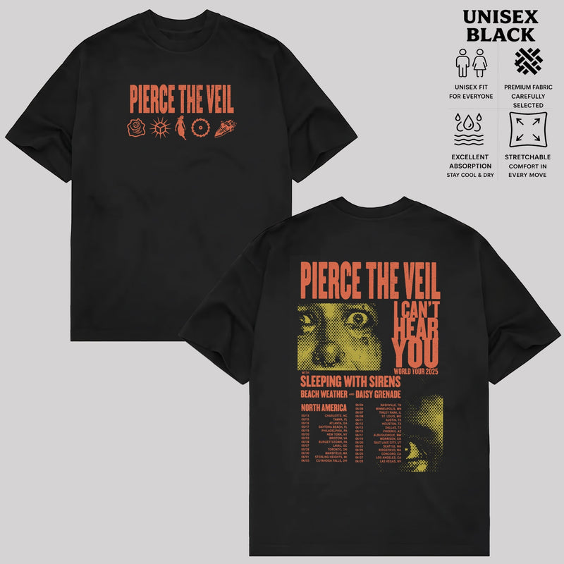 Pierce the Veil I Can't Hear You Tour Graphic T-Shirt & Hoodie