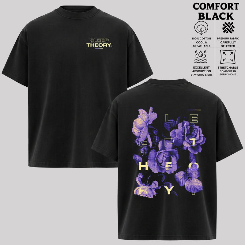 Vintage Sleep Theory - Floral Faded Black T-shirt & Hoodie