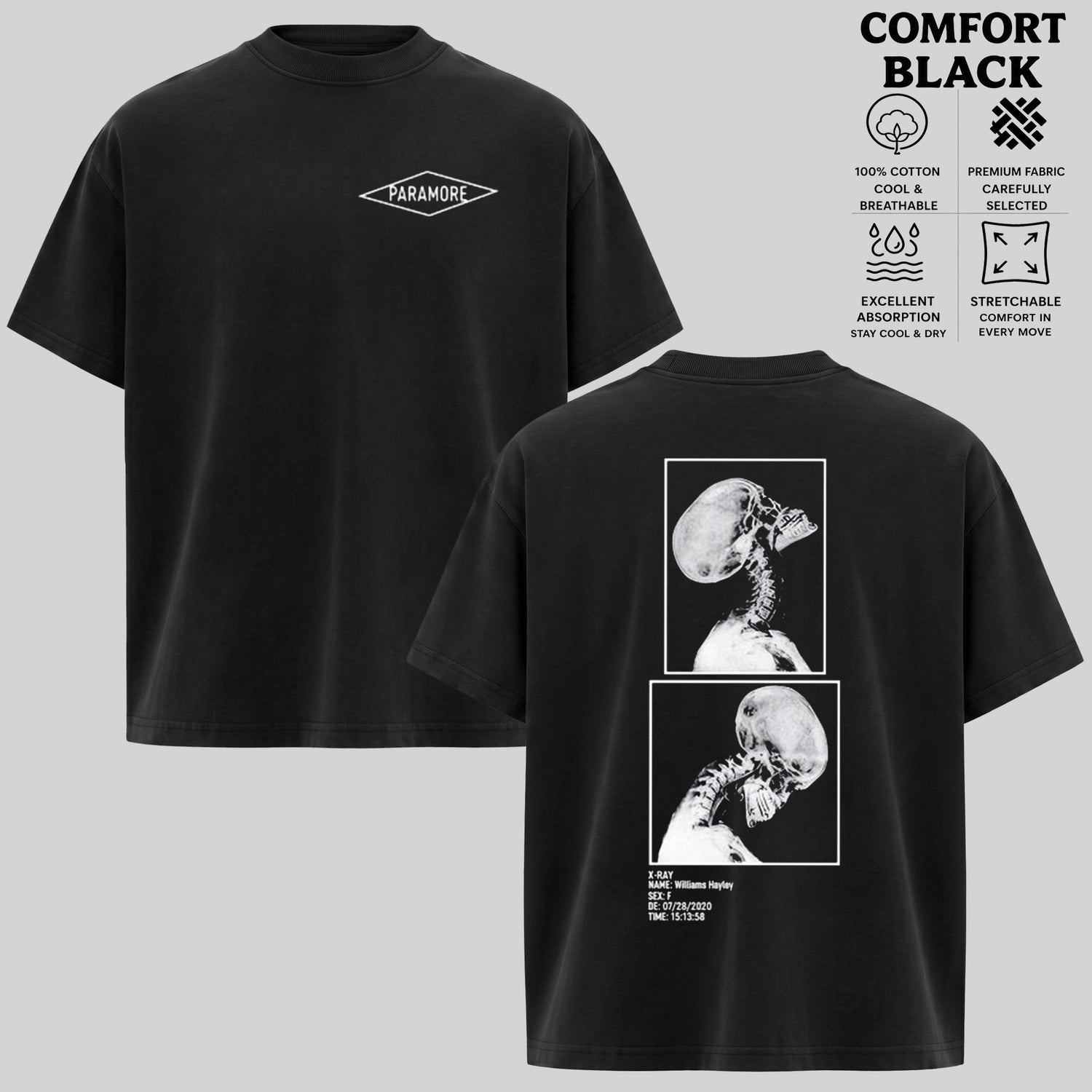 Paramore X-Ray Skeleton Graphic T-Shirt & Hoodie