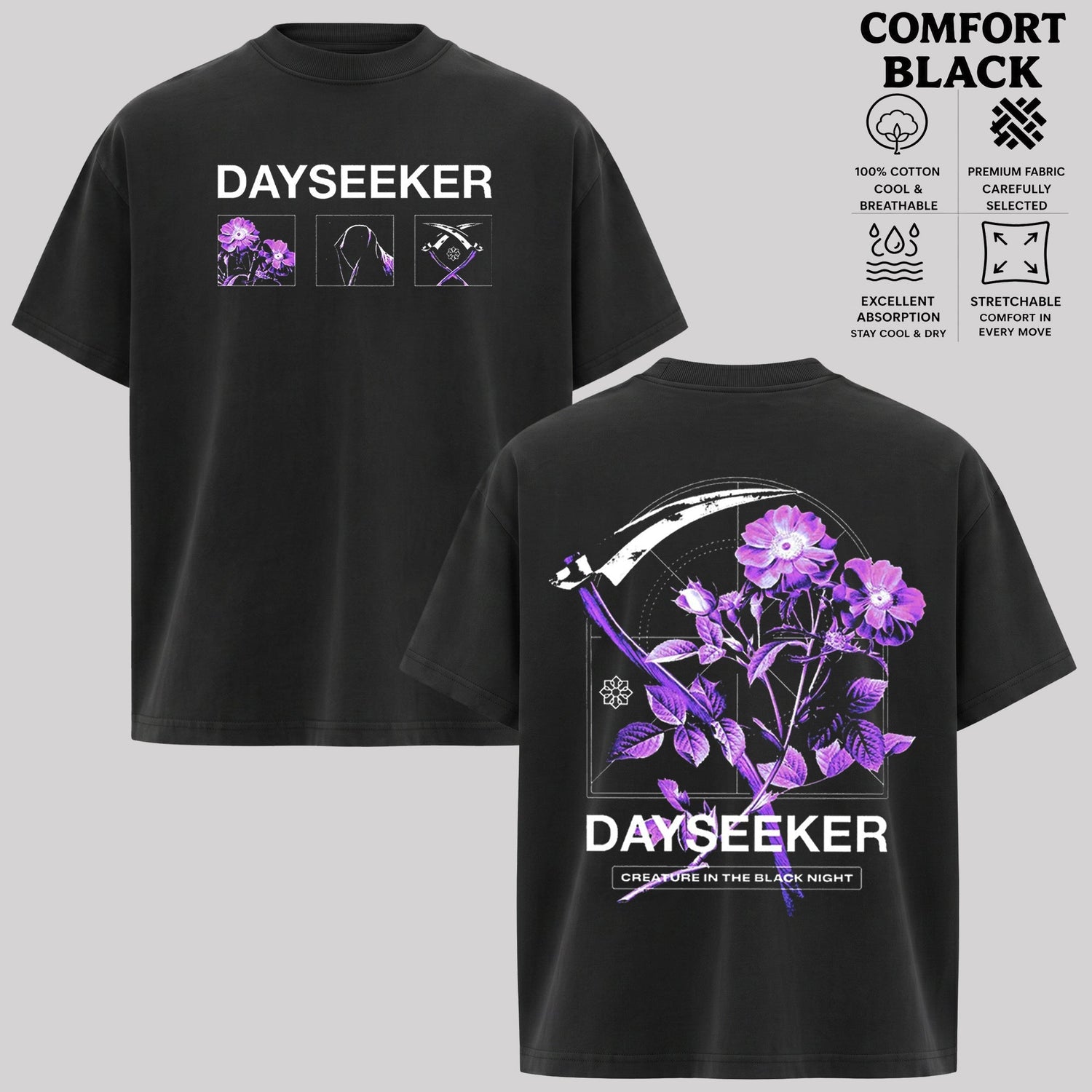 Dayseeker Gothic Floral Graphic T-Shirt & Hoodie