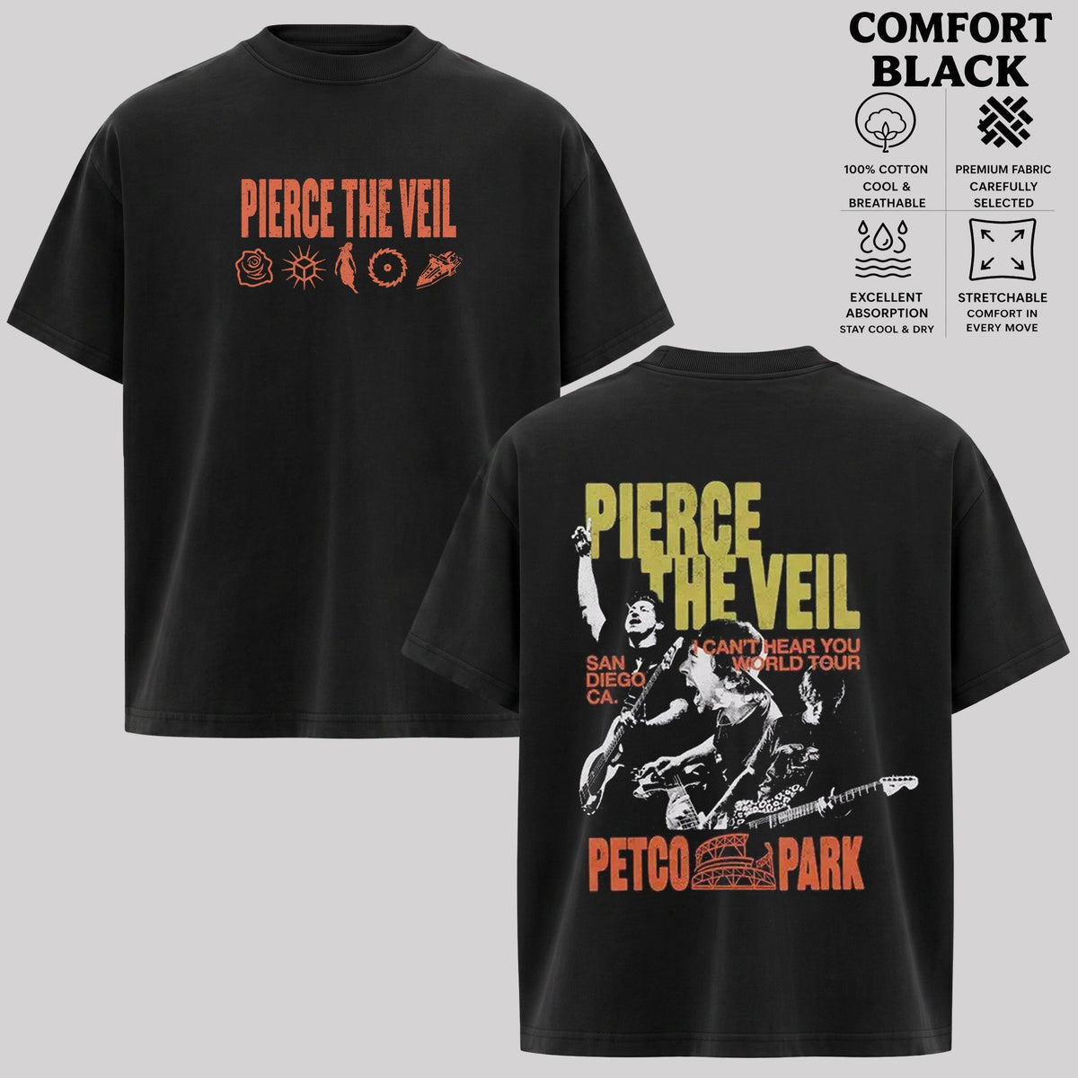 Pierce the Veil Petco Park Concert Poster Graphic T-Shirt & Hoodie