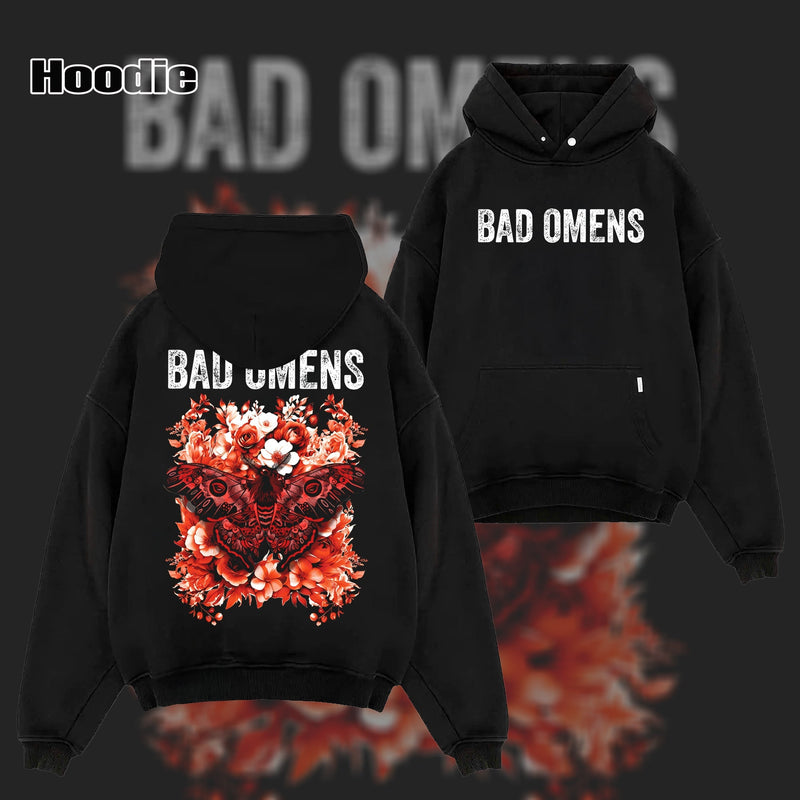 Retro Bad Omens Band Logo Moth T Shirt & Hoodie