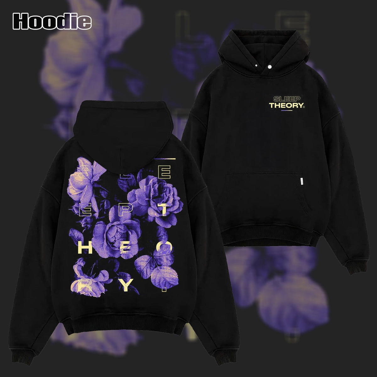 Vintage Sleep Theory - Floral Faded Black T-shirt & Hoodie