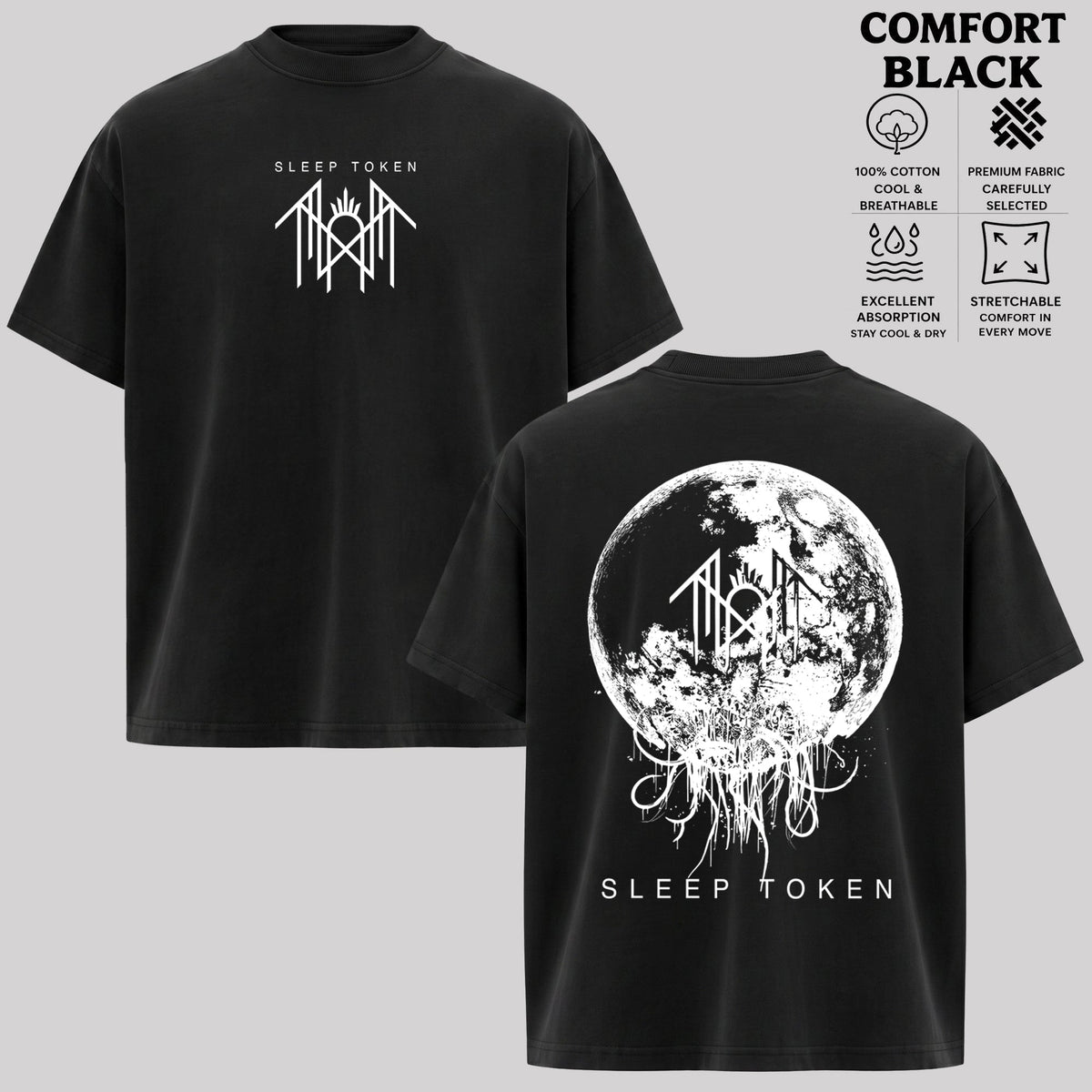 Sleep Token Band Red Angel Moon Graphic T-Shirt & Hoodie