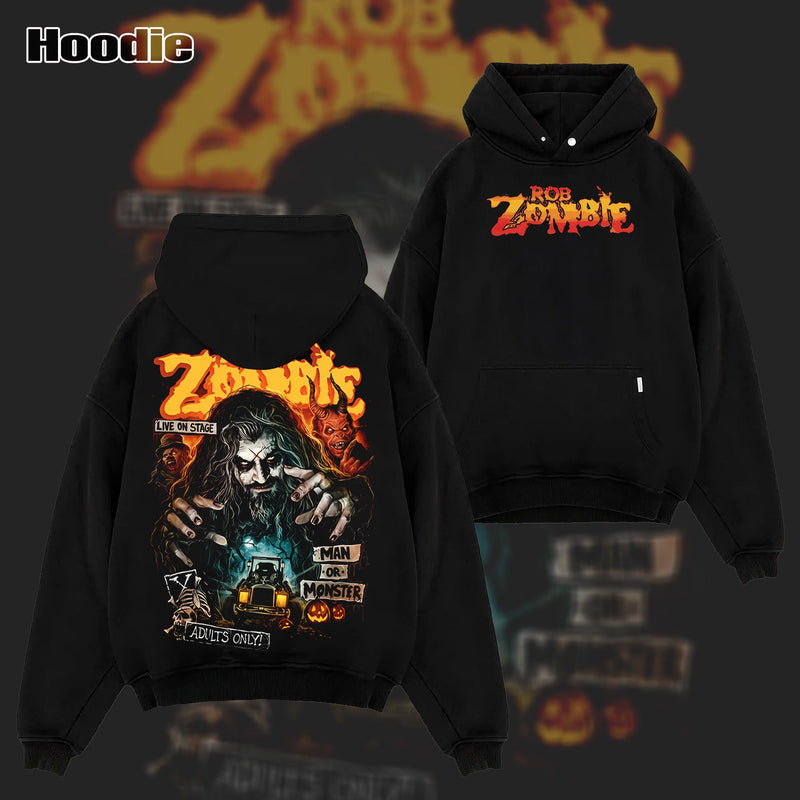 Vintage Rare Rob Zombie Band Man or Monster T-shirt & Hoodie