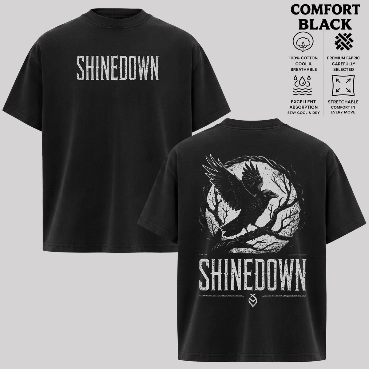 Shinedown Crow Graphic T-shirt & Hoodie