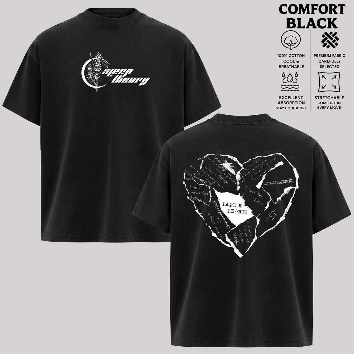 Sleep Theory Paper Hearts T-shirt & Hoodie