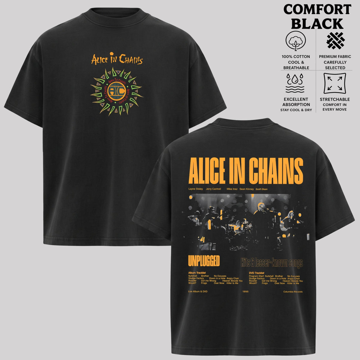 Retro Alice In Chains Heavy Metal Band T-Shirt & Hoodie