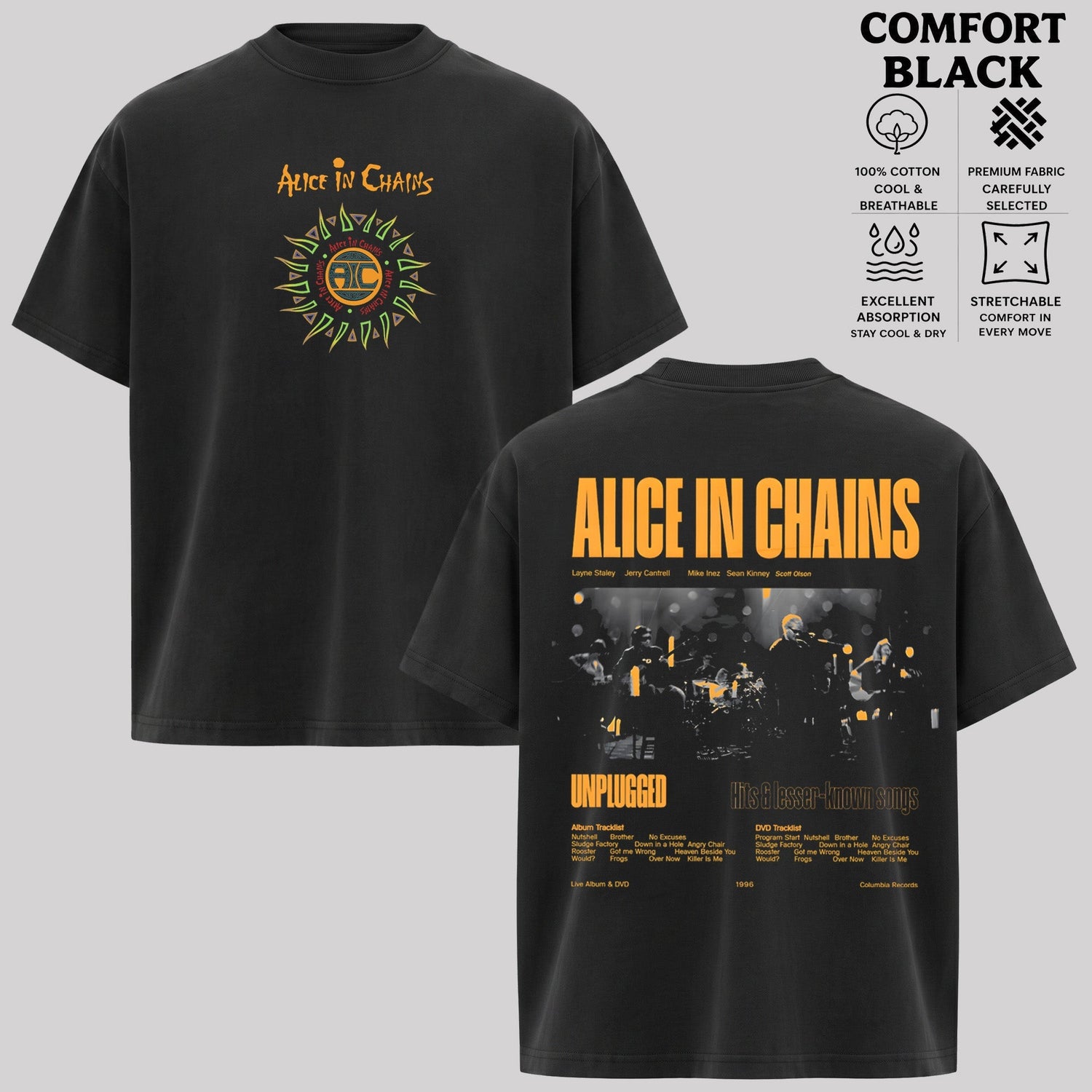 Retro Alice In Chains Heavy Metal Band T-Shirt & Hoodie