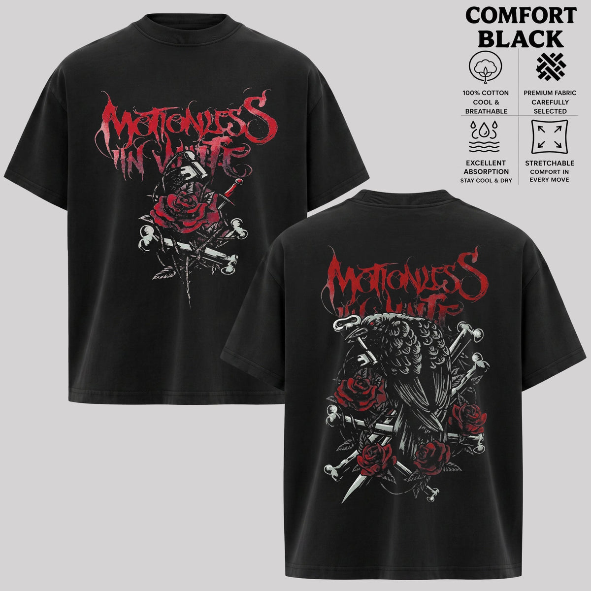 Motionless In White Raven Graphic T-Shirt & Hoodie
