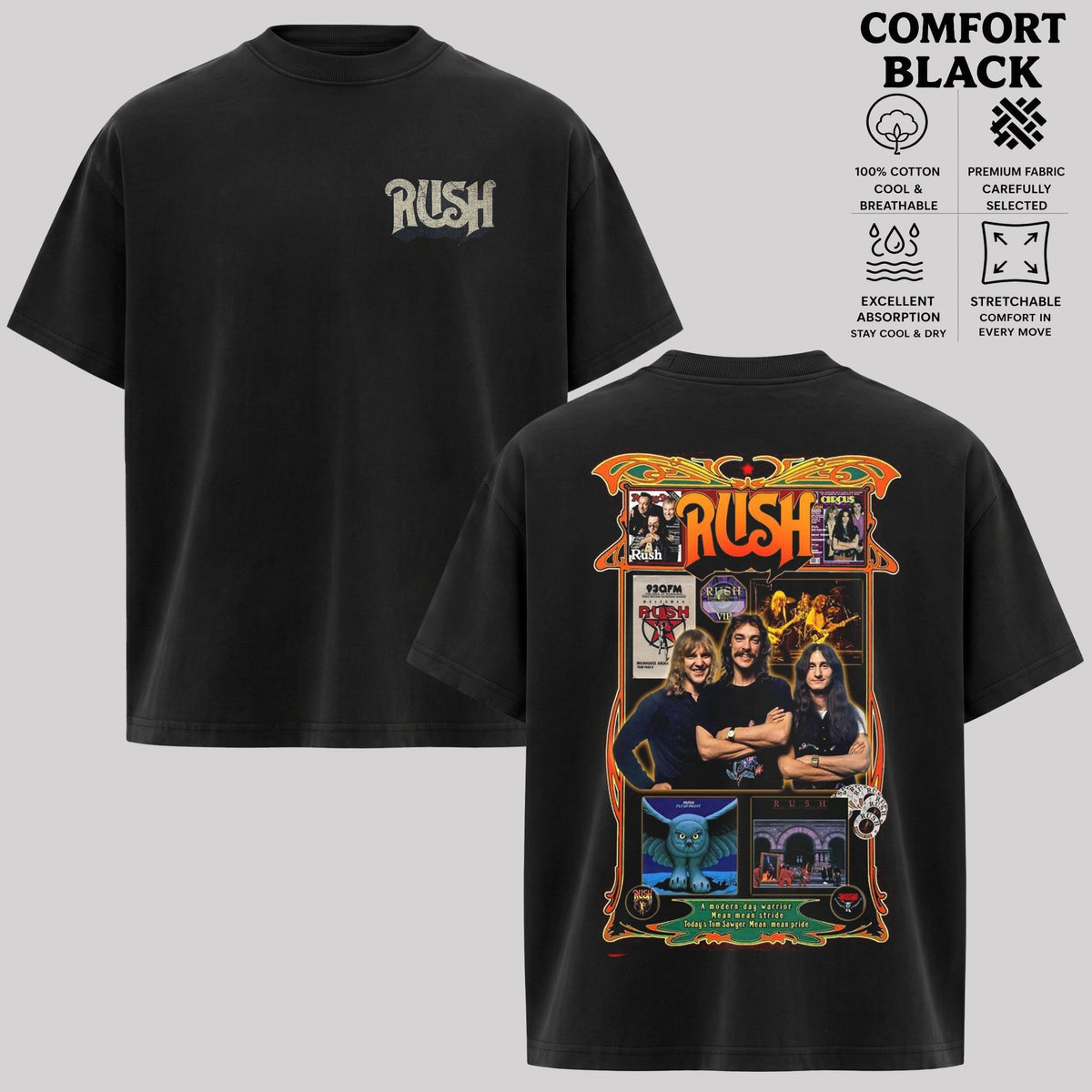 Rush Band Members Graphic Tee & Hoodie