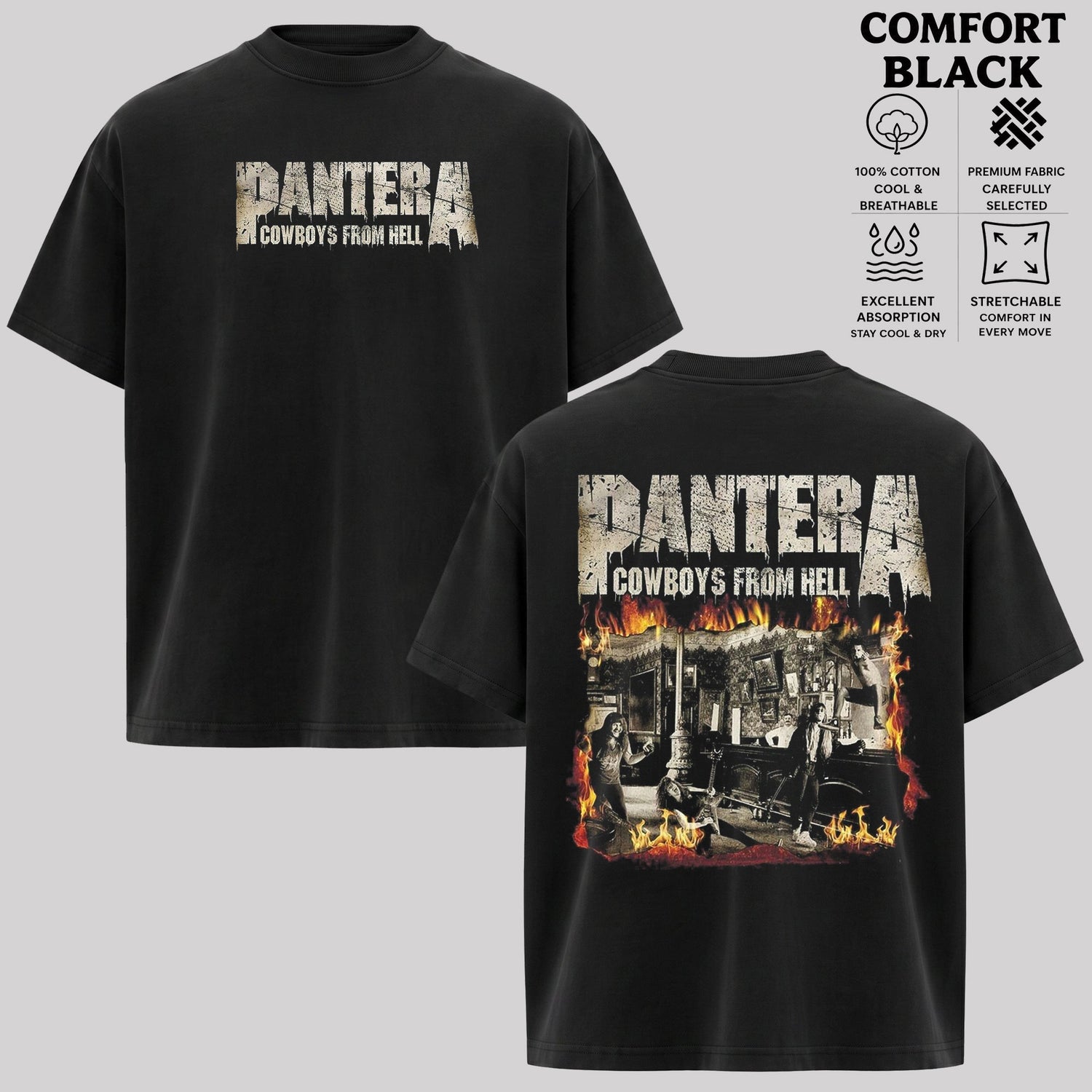 Pantera Double Sided Cowboys From Hell T-Shirt & Hoodie