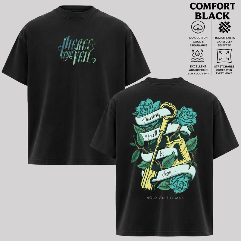 Pierce the Veil Hold On Till May Floral Key Graphic T-Shirt & Hoodie