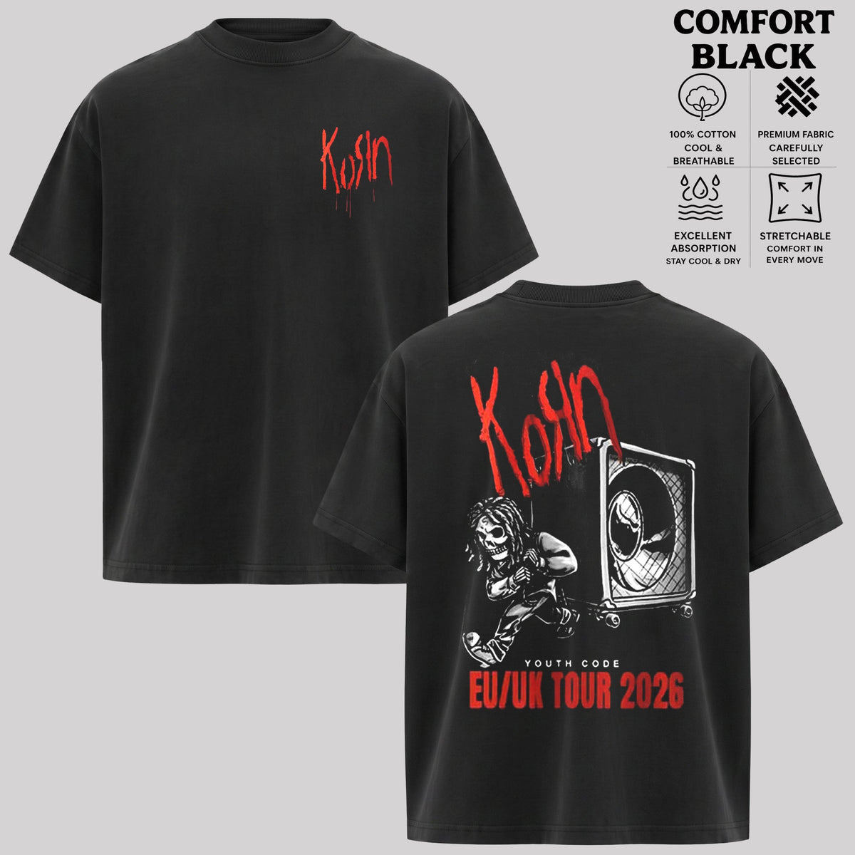 Korn EU UK Tour 2026 Graphic T-Shirt & Hoodie