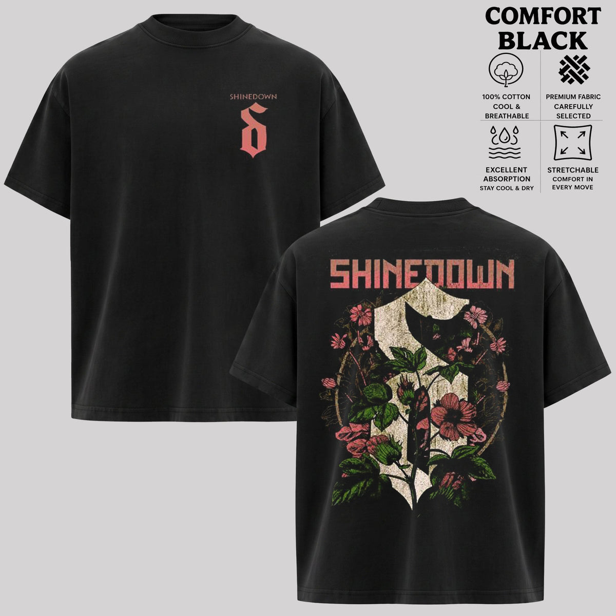 Shinedown EIGHT Floral T-Shirt & Hoodie
