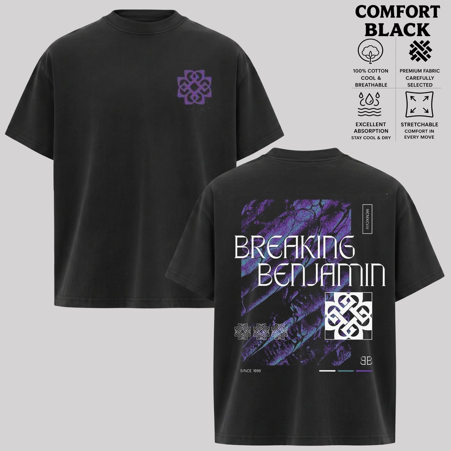 Breaking Benjamin Purple Graphic T-Shirt & Hoodie