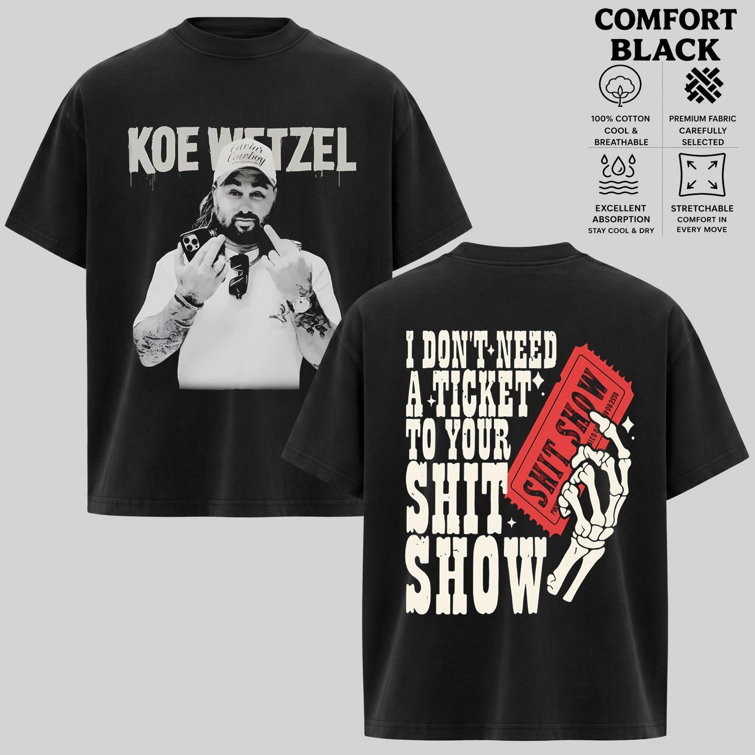 Koe Wetzel Country Music Graphic T-Shirt & Hoodie