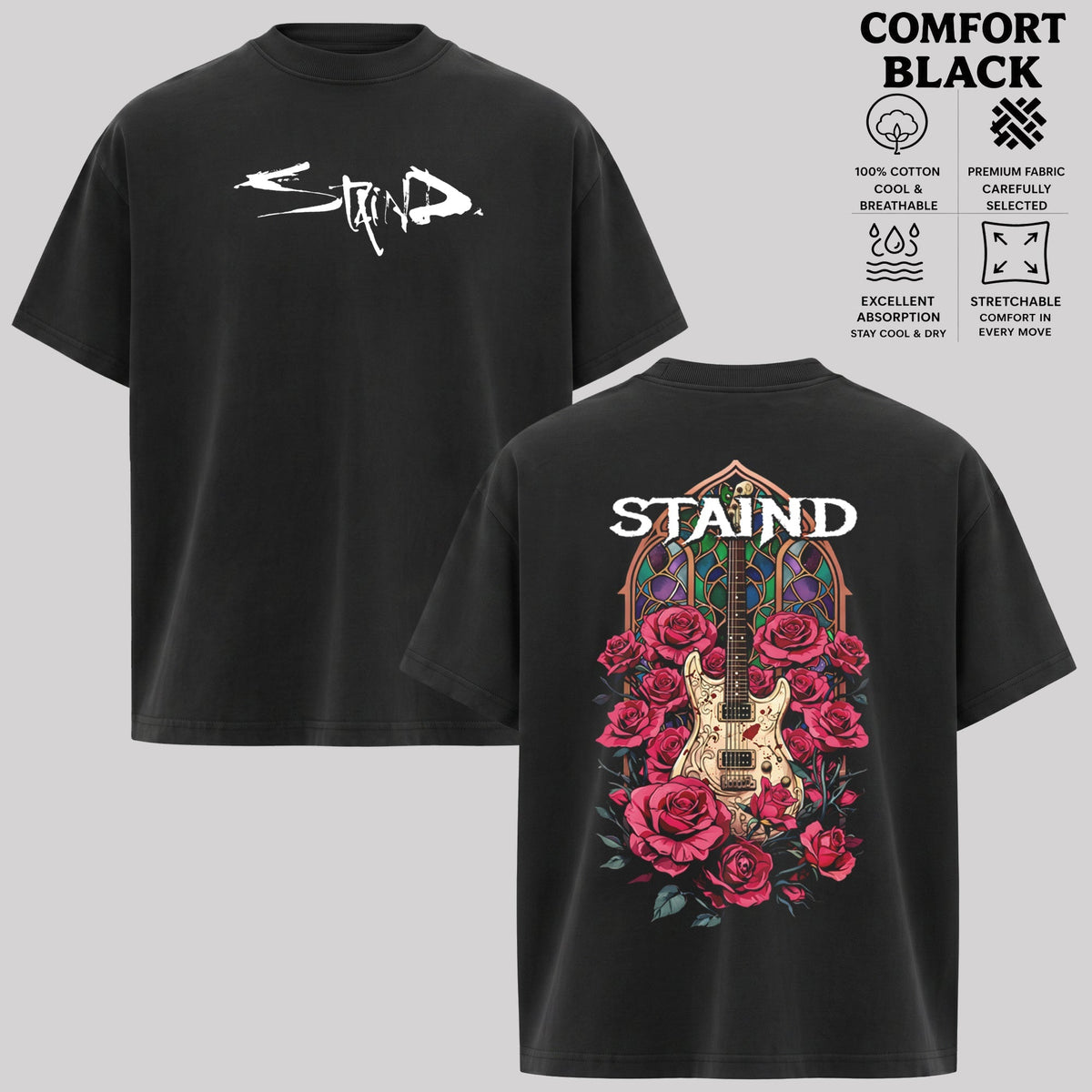 Retro Staind Guitar Rose T-Shirt & Hoodie