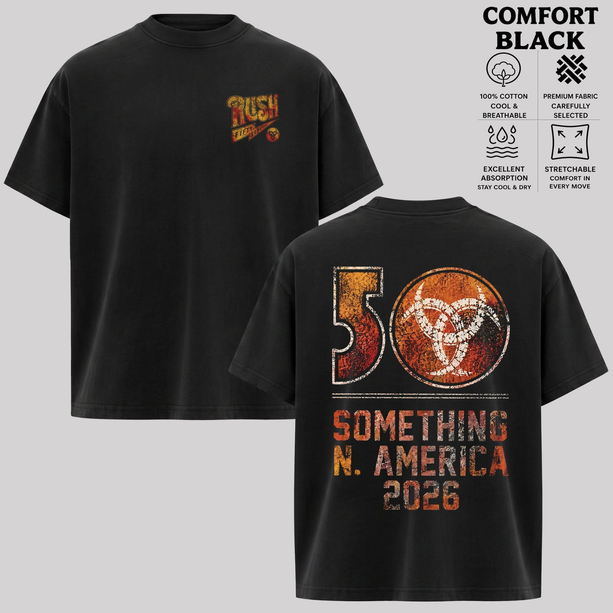 Rush 50 Something North America T-Shirt & Hoodie