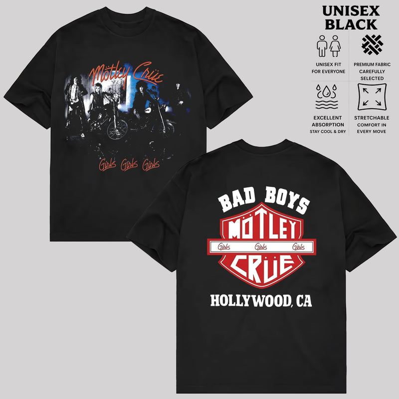 Vintage Motley Crue Bad Boys Rock T-Shirt, Hollywood CA & Hoodie