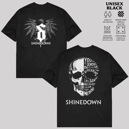 Vintage Shinedown Skull T Shirt & Hoodie